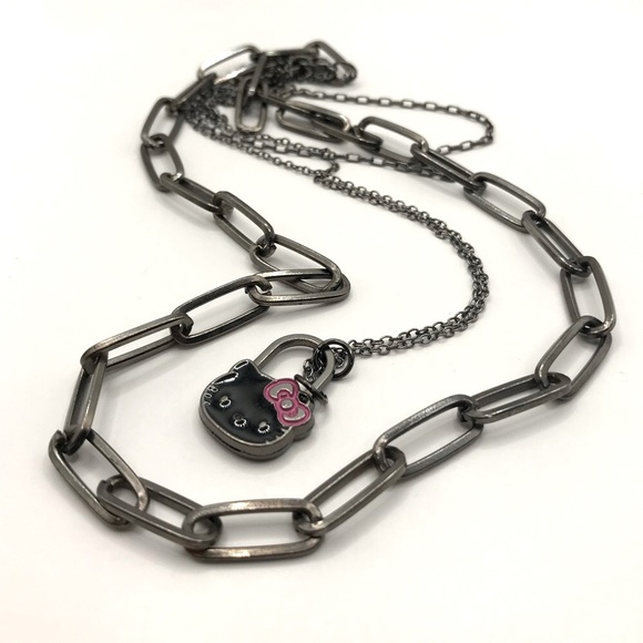 Sanrio Jewelry - Sanrio Black and Pink Triple Layered Hello Kitty Pendant Necklace